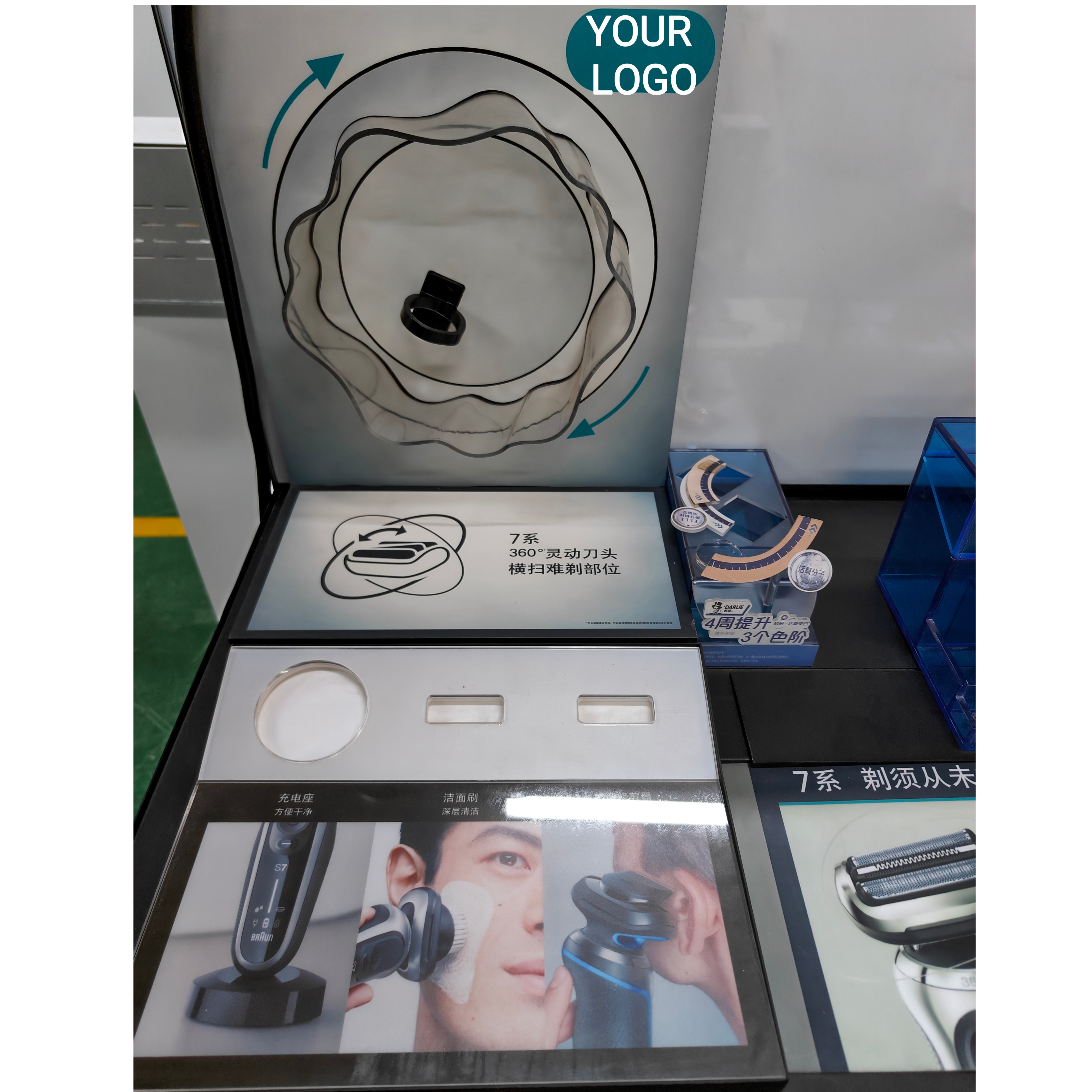 Customized Counter Desk Acrylic Shaver Display Stand Counter Desk Acrylic Razor Shaver Display Stand